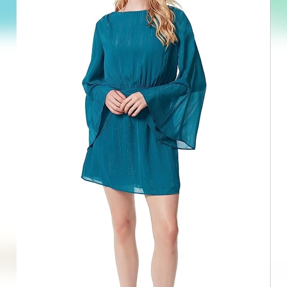 Jessica Simpson Dress Amella Ocean Depths Teal Size Medium Juniors - Picture 1 of 10